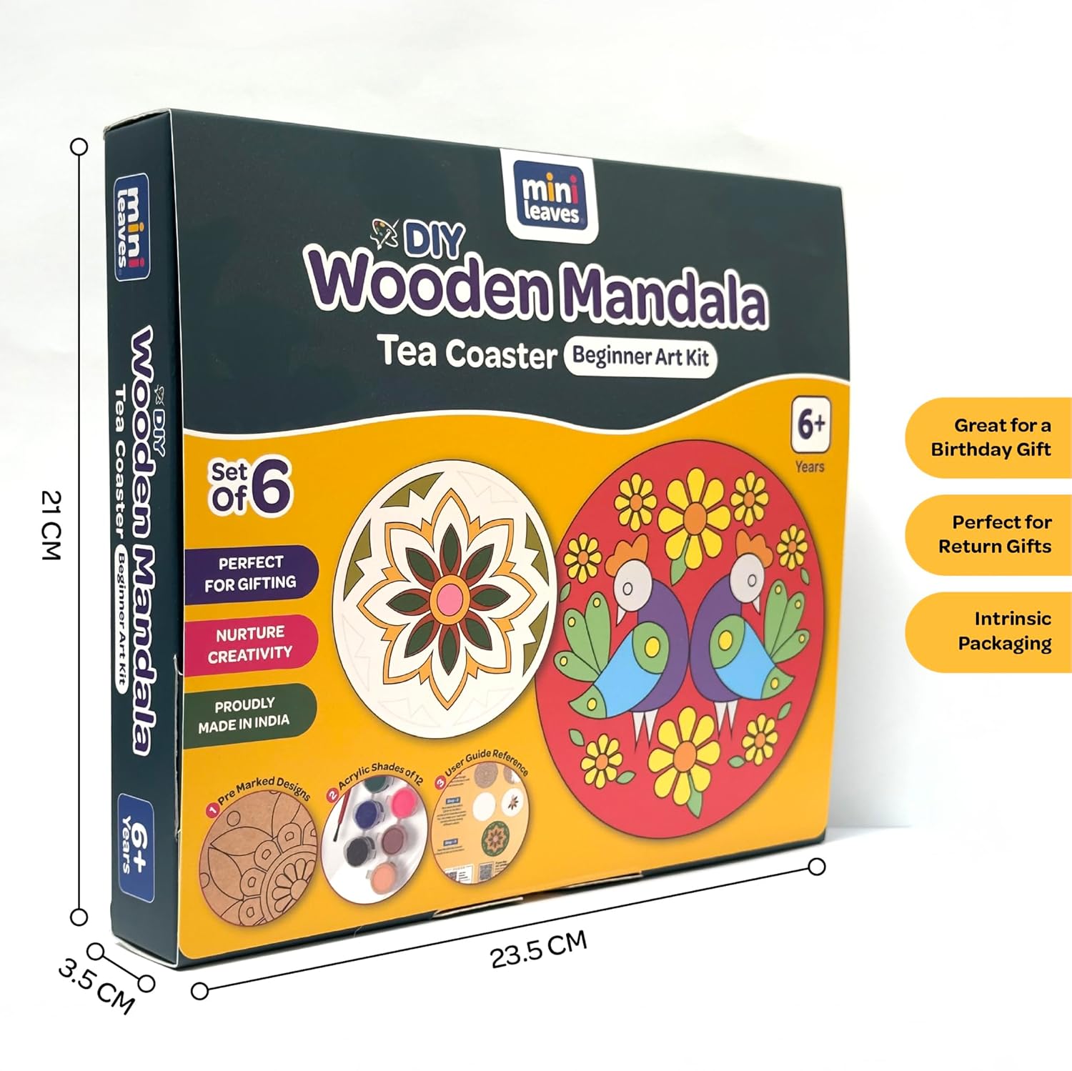 Mandala Tea Coasters Art and Craft Kit 6+ Years- Beginner - The Crafthives