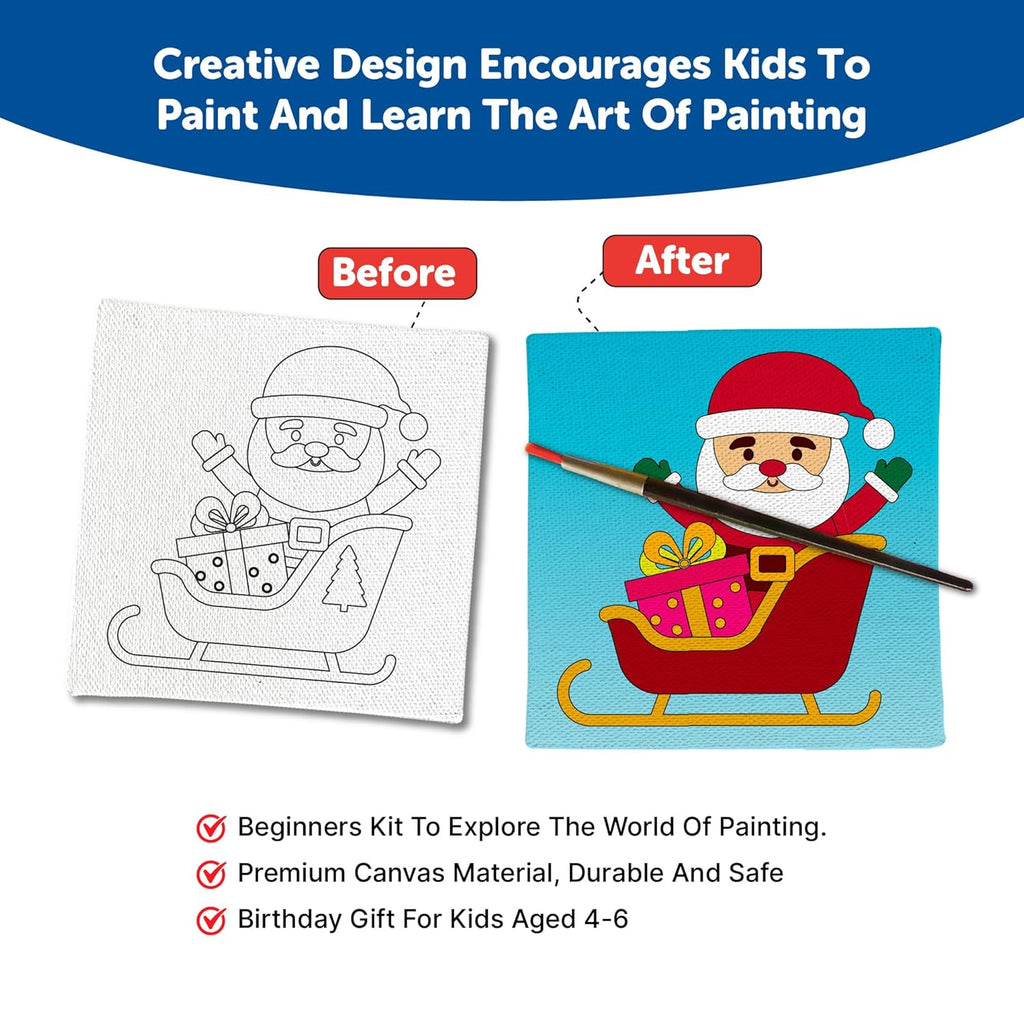 Mini Canvas Art Kit for 4 - 6 Years Set of 4 - The Crafthives