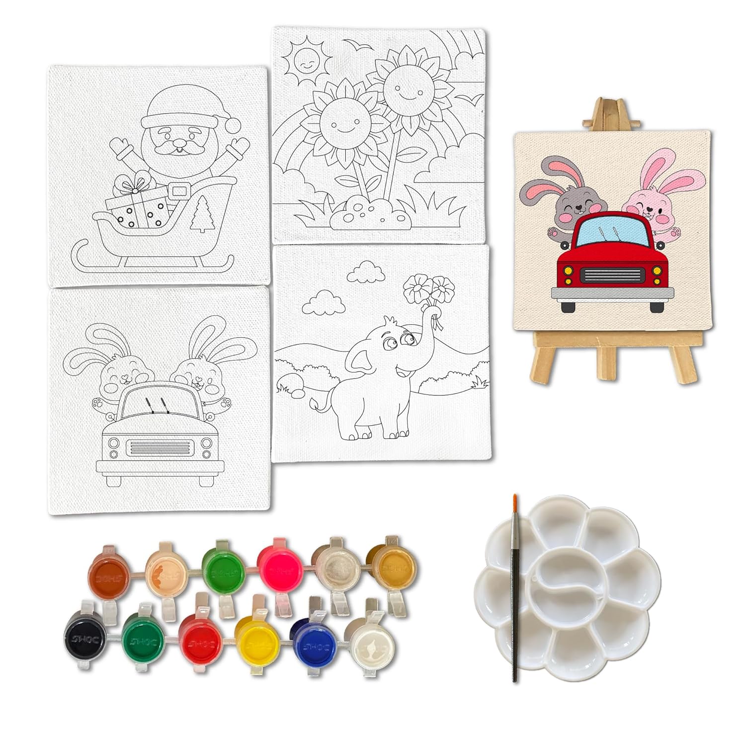 Mini Canvas Art Kit for 4 - 6 Years Set of 4 - The Crafthives