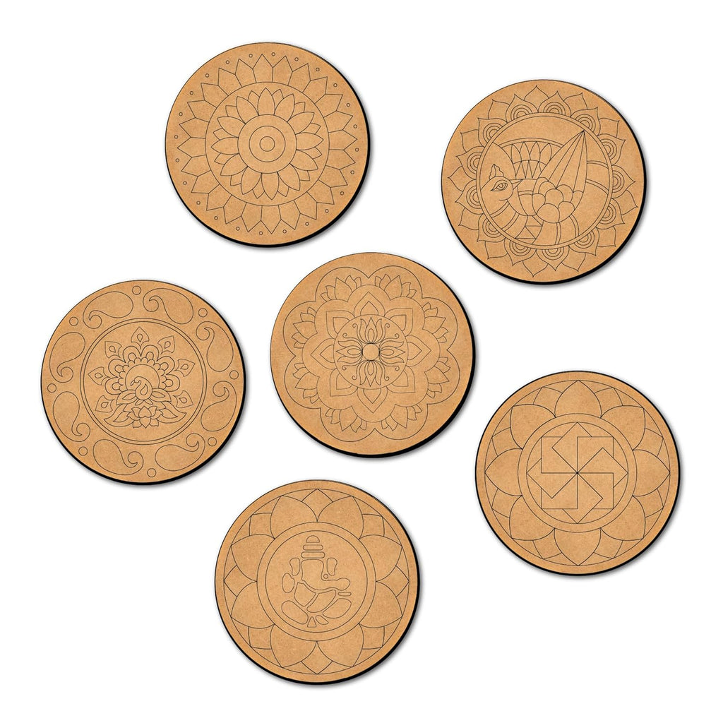 Mandala Tea Coasters Art and Craft Kit 6+ Years- Beginner - The Crafthives