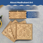 Madhubani DIY Tea Coaster with Wooden Case Paint Art Kit for 8+ Years - The Crafthives