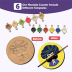 Mandala Tea Coasters Art and Craft Kit 9+ years Advance - The Crafthives