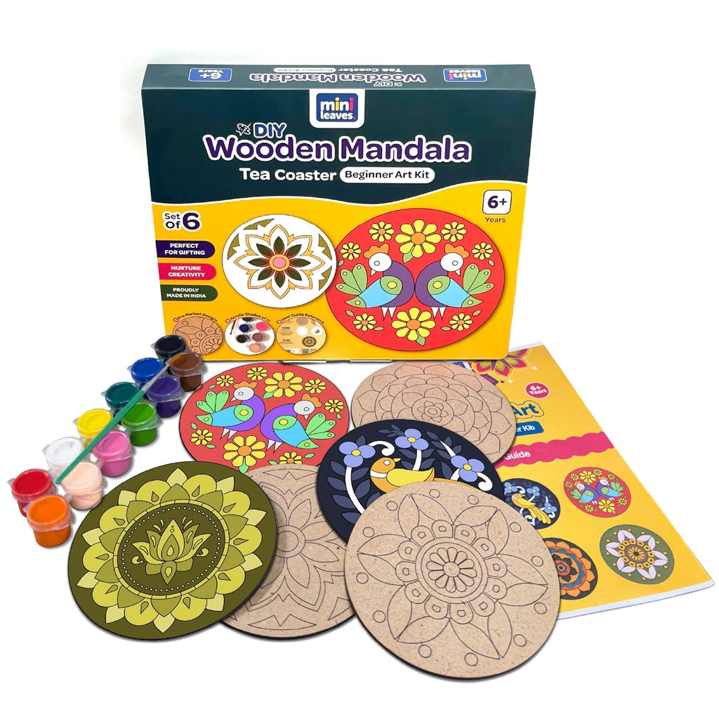Mandala Tea Coasters Art and Craft Kit 6+ Years- Beginner - The Crafthives