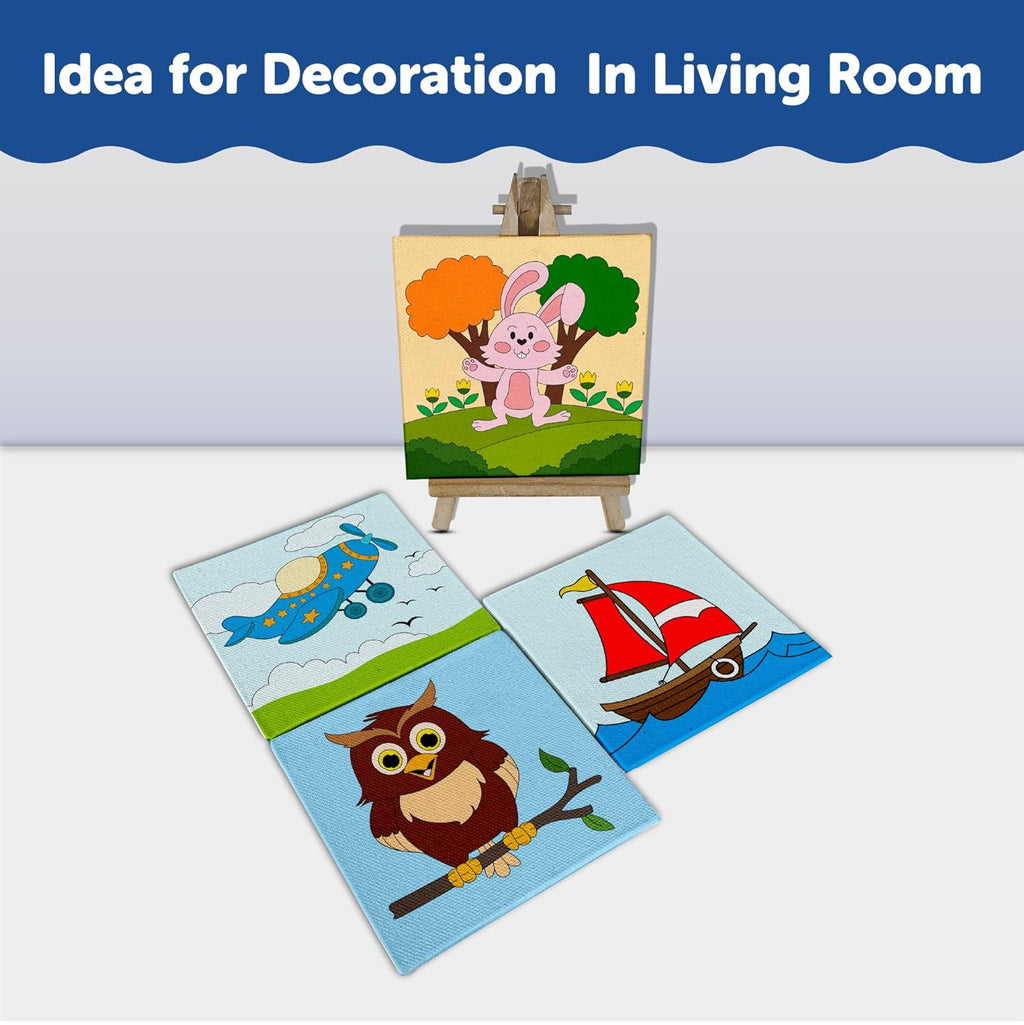 Canvas Craft Art Paint Kit for Beginner 4 to 6 Years- Set of 4 - The Crafthives