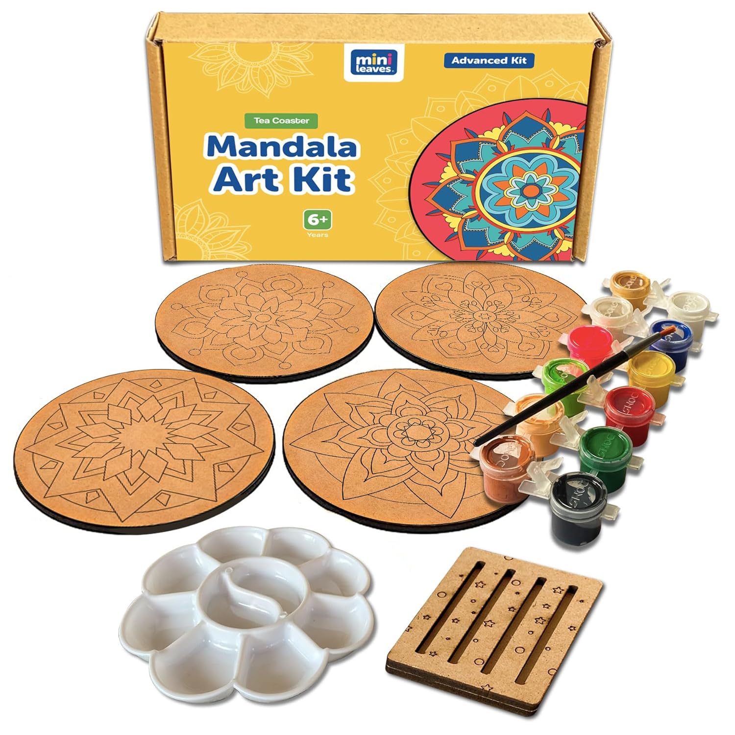 Mandala Tea Coaster Art and Craft Kit- Advanced Level 6+ - The Crafthives