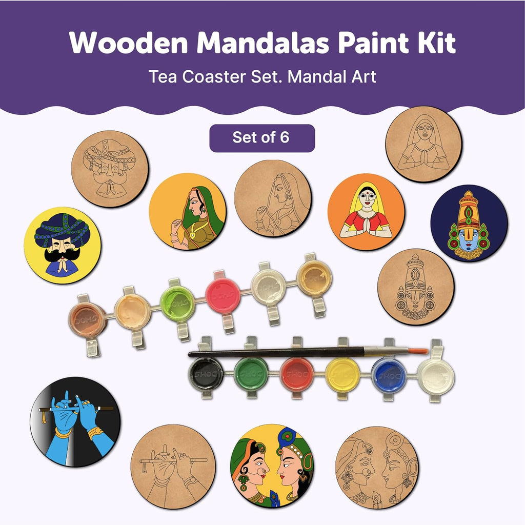 Mandala Tea Coasters Art and Craft Kit 9+ years Advance - The Crafthives