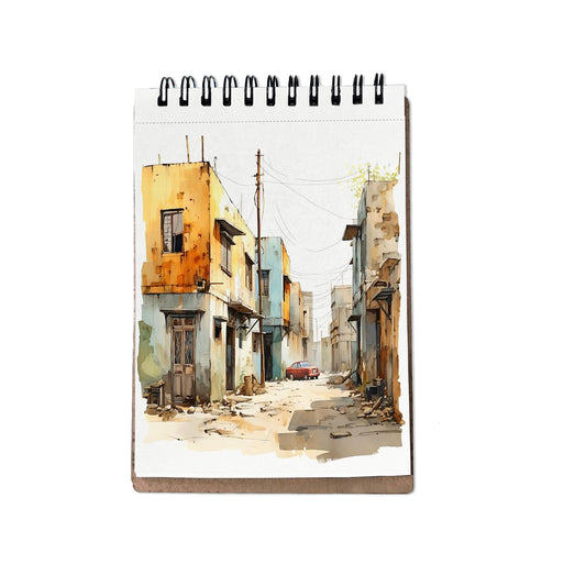 Artist Watercolor Sketch Book – A6 | 230 GSM | Wooden Cover