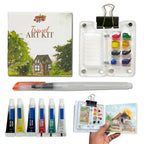 The Crafthives Mini Travel Art Kit- Acrylic (Water Colors Shades of 6) - The Crafthives