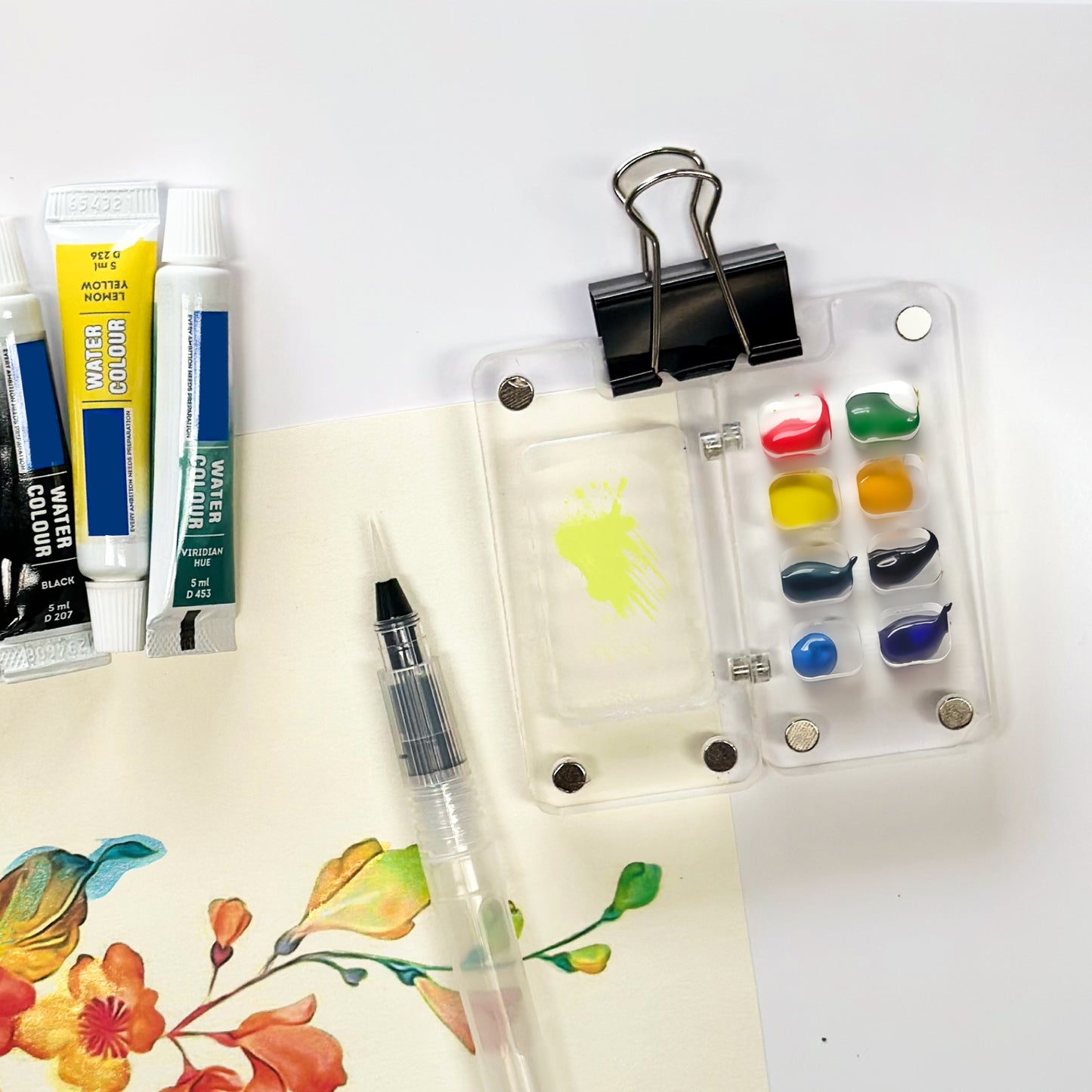 The Crafthives Mini Travel Art Kit- Acrylic (Water Colors Shades of 6) - The Crafthives