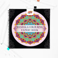 Mandala Colouring Expert Book – 24 Designs with 12 Acrylic Markers | 250 GSM Premium Spiral-Bound Pad - The Crafthives