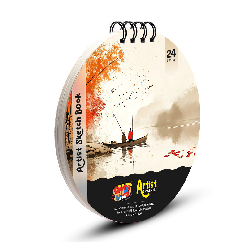 Round Artist Sketch Book – 7 Inch | Fishing Boat Theme