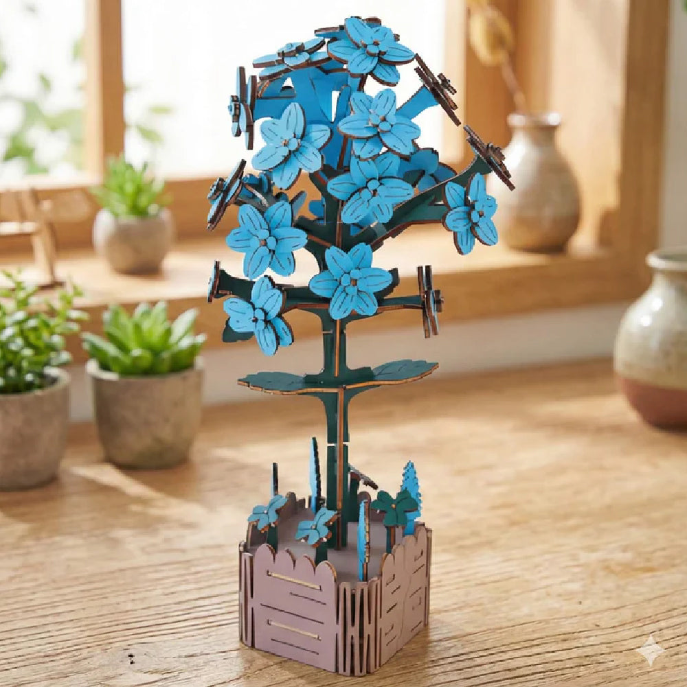 Hydrangea 3D Wooden Flower Pot DIY Craft Kit