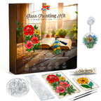 Floral Glass Painting Kit | DIY Flower Stained Glass Art Set for Artists & Art Lovers – The Crafthives