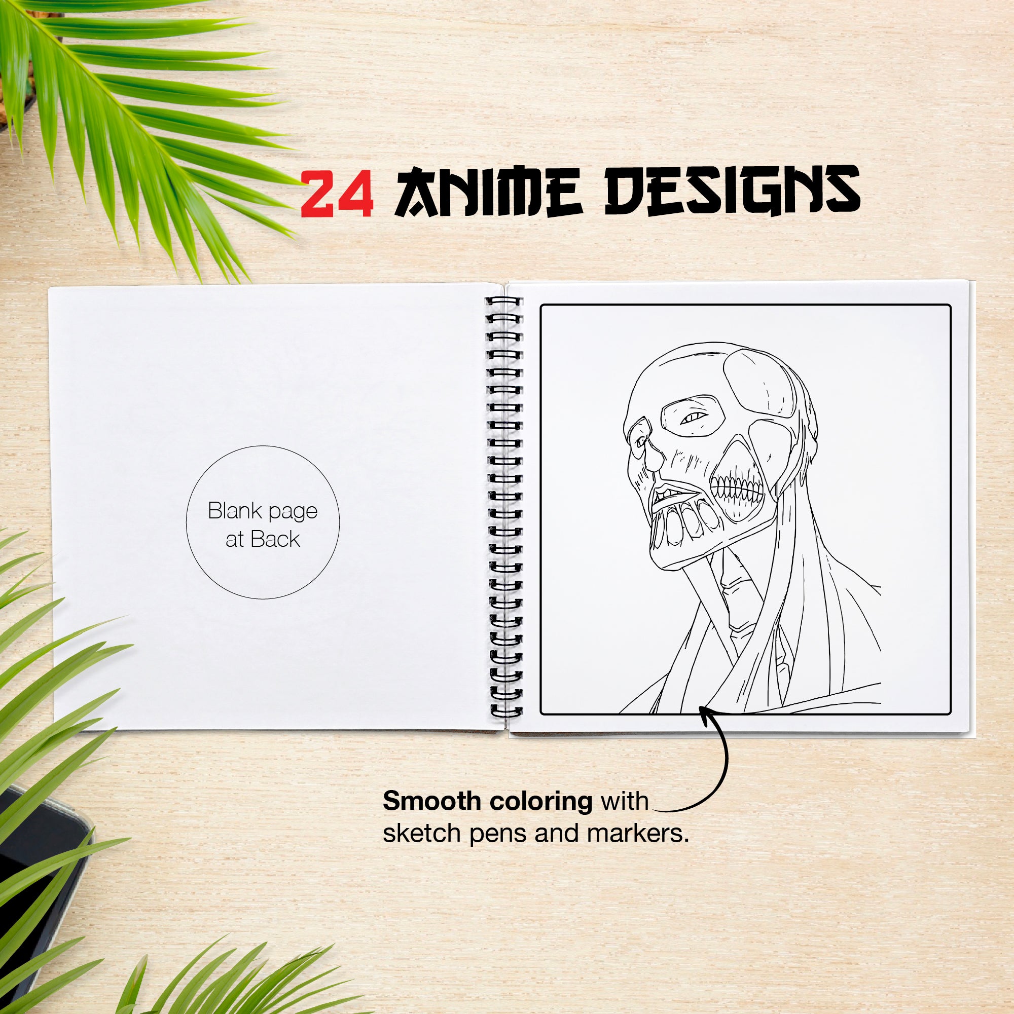Attack On Titan Anime Coloring Book Volume 3 | 24 Sketch Pens – The Crafthives