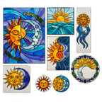 Sun & Moon Glass Painting Kit | Boho Suncatcher DIY Art Set with Acrylic Templates – The Crafthives