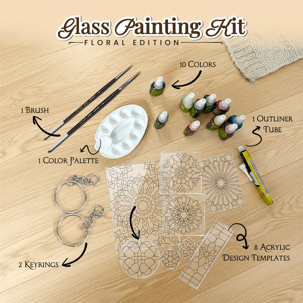 Mandala Glass Painting Kit | DIY Stained Glass Mandala Art Set – The Crafthives