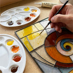 Abstract Glass Painting Kit | DIY Stained Glass Style Art Set with Acrylic Templates – The Crafthives