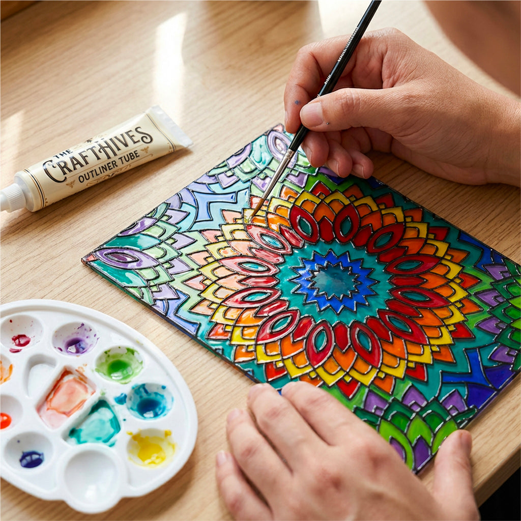 Mandala Glass Painting Kit | DIY Stained Glass Mandala Art Set – The Crafthives