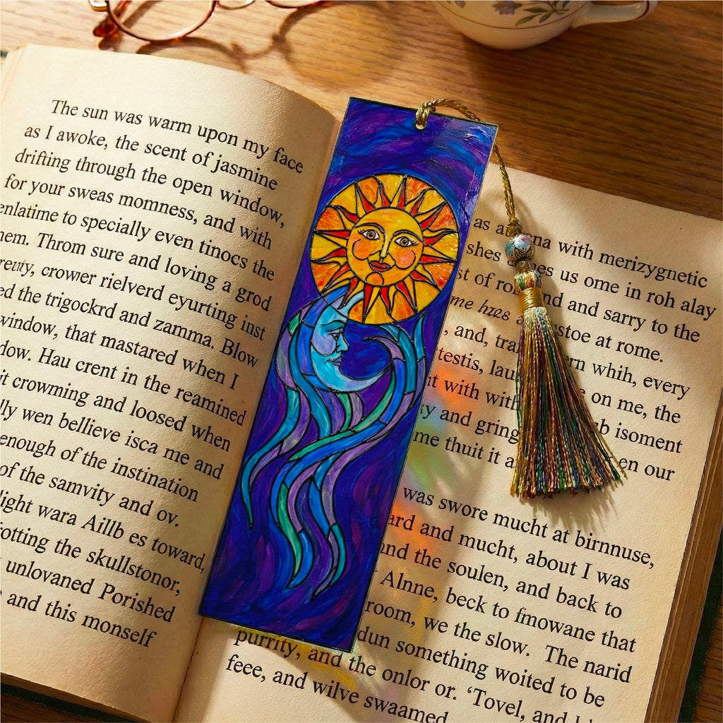 Sun & Moon Glass Painting Kit | Boho Suncatcher DIY Art Set with Acrylic Templates – The Crafthives