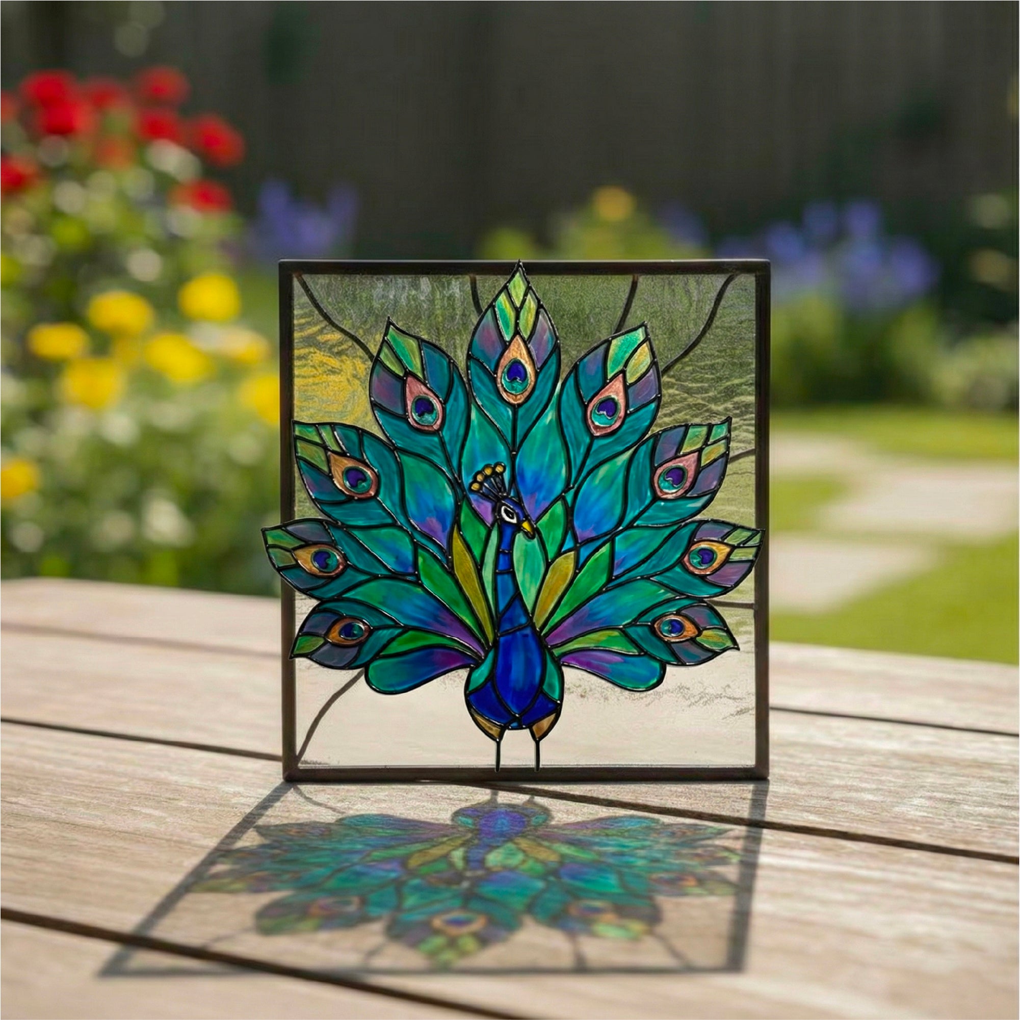 Peacock Glass Painting Kit | DIY Stained Glass Peacock Art Set – The Crafthives