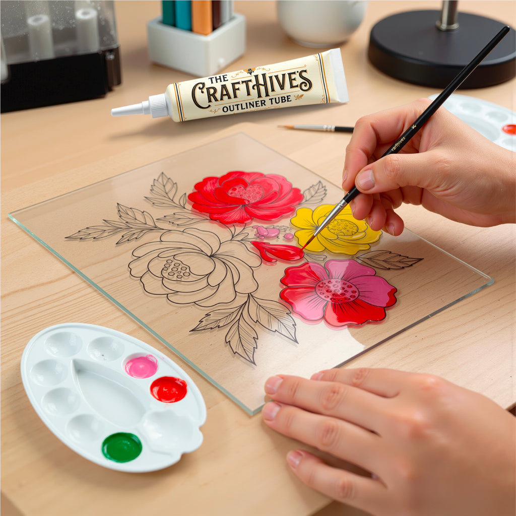 Floral Glass Painting Kit | DIY Flower Stained Glass Art Set for Artists & Art Lovers – The Crafthives