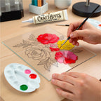 Floral Glass Painting Kit | DIY Flower Stained Glass Art Set for Artists & Art Lovers – The Crafthives
