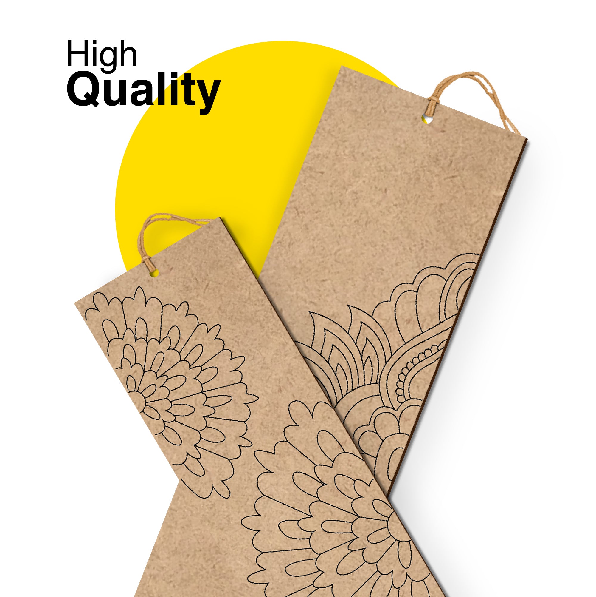 Mandala Wooden Bookmark Set – Pack of 4 with Paint Set