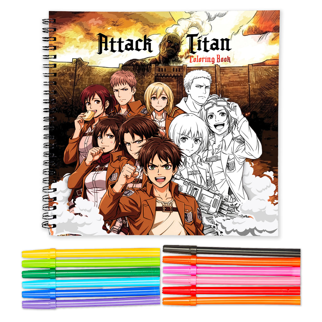 Attack On Titan Anime Coloring Book Volume 3 | 24 Sketch Pens – The Crafthives