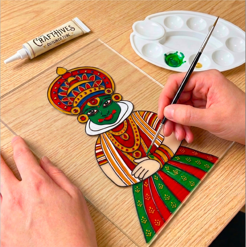Indian Folk Art Glass Painting Kit