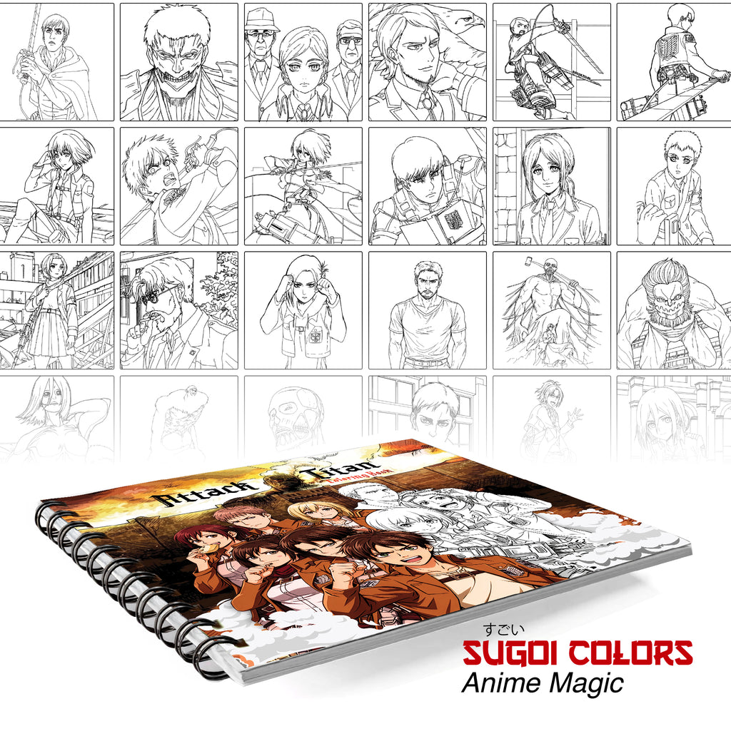 Attack On Titan Anime Coloring Book Volume 3 | 24 Sketch Pens – The Crafthives