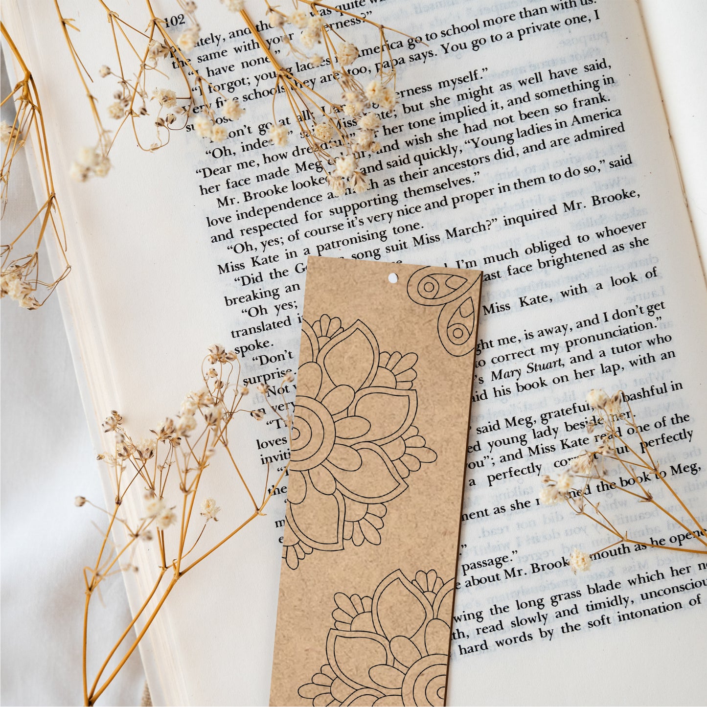 Mandala Wooden Bookmark Set – Pack of 4 with Paint Set