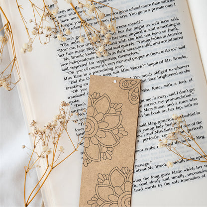 Mandala Wooden Bookmark Set – Pack of 4 with Paint Set