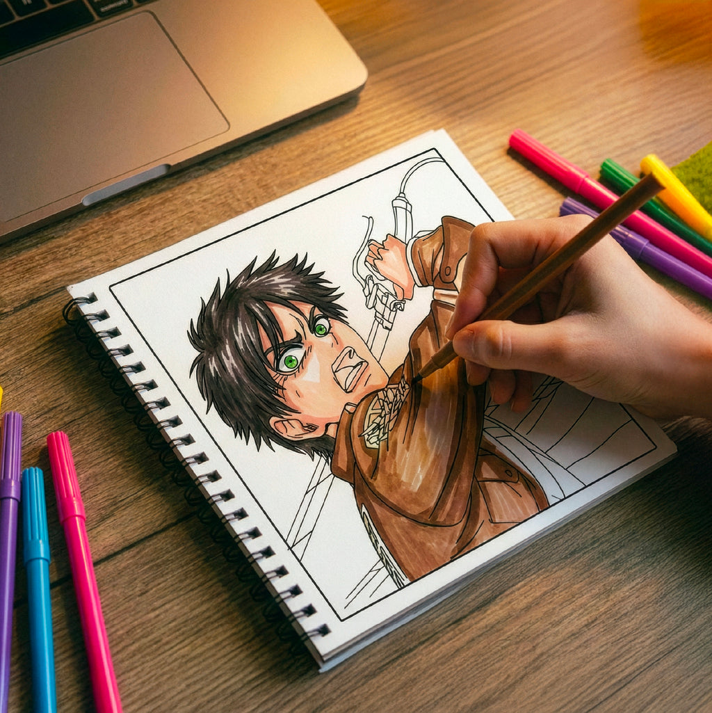 Attack On Titan Anime Coloring Book Volume 3 | 24 Sketch Pens – The Crafthives