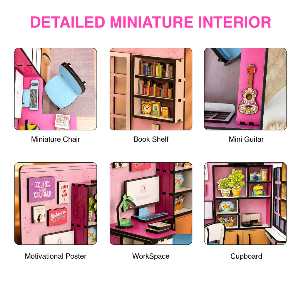 DIY 3D Wooden Miniature Bedroom