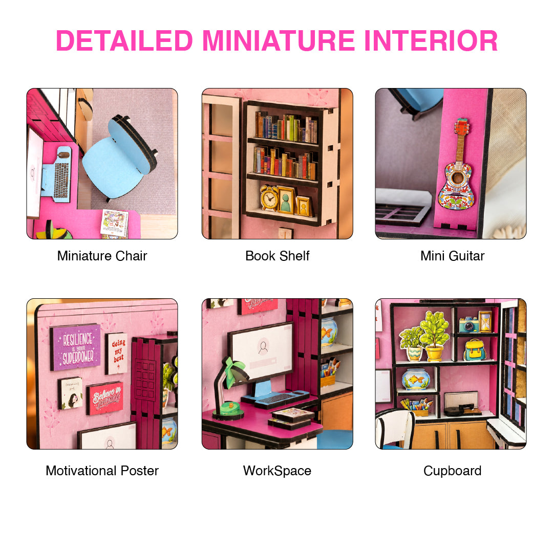 DIY 3D Wooden Miniature Bedroom