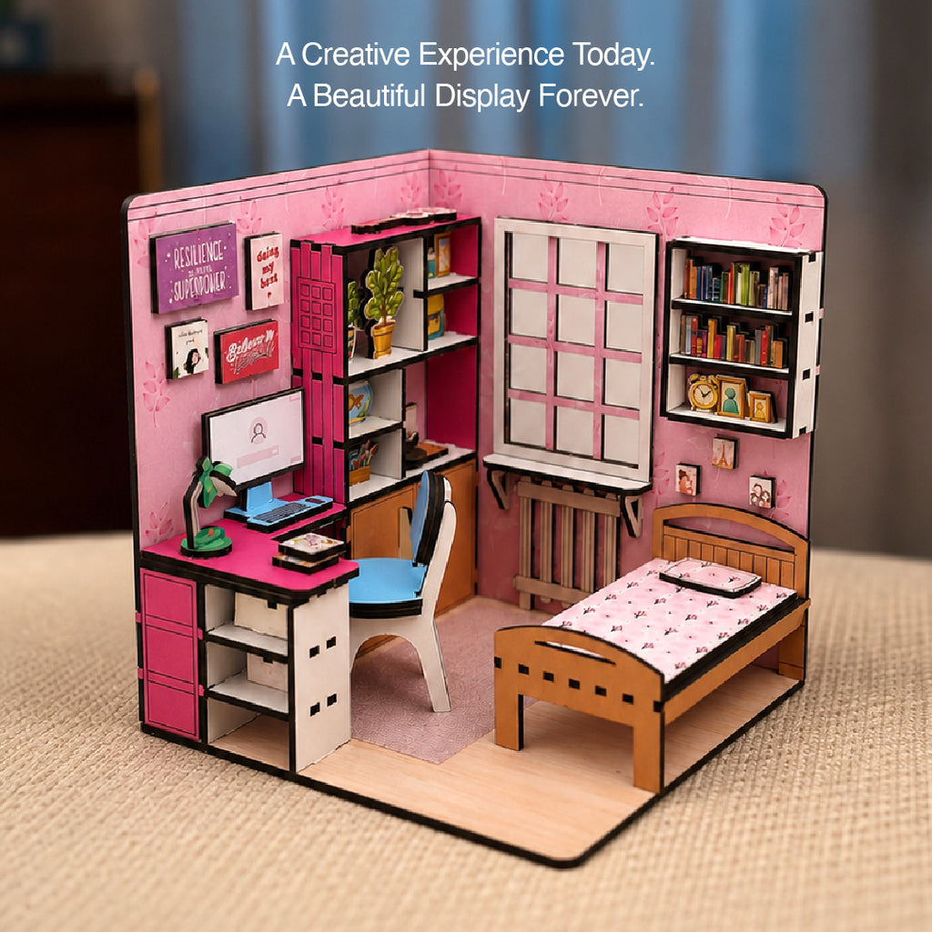 DIY 3D Wooden Miniature Bedroom