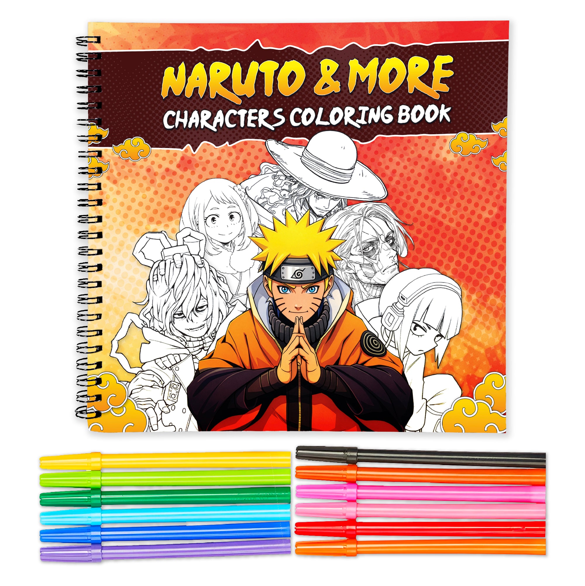 Naruto & More Anime Coloring Book Volume 4 | 24 Sketch Pens The Crafthives
