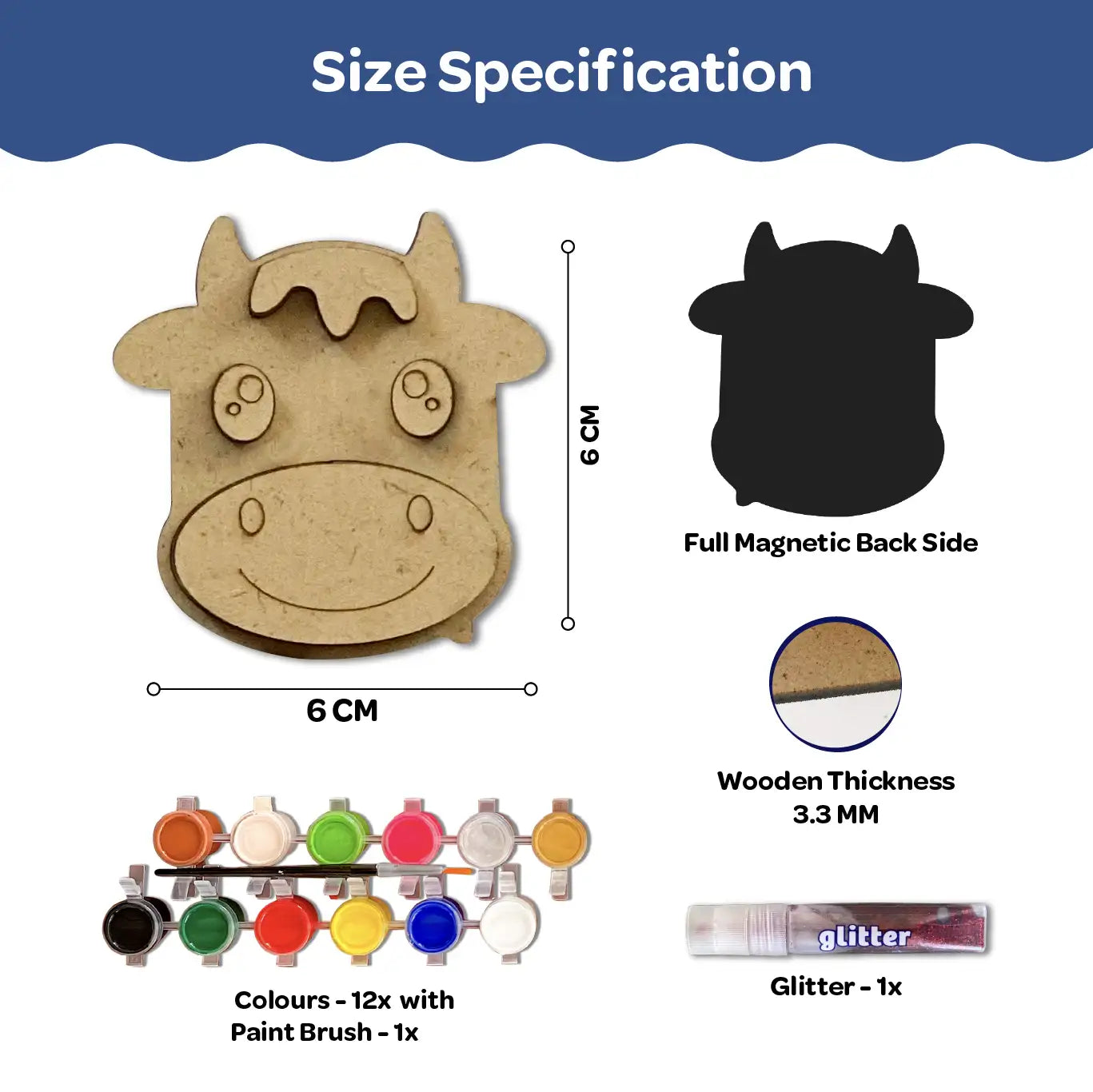 Fridge Magnets DIY Art and Craft Paint kit for Kids 4+ Years 8 Pieces - The Crafthives