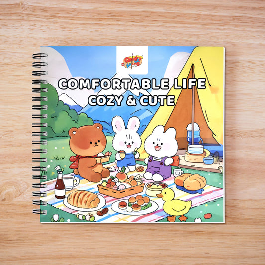 Comfortable Life – Cozy & Cute Coloring Book | 12 Acrylic Marker