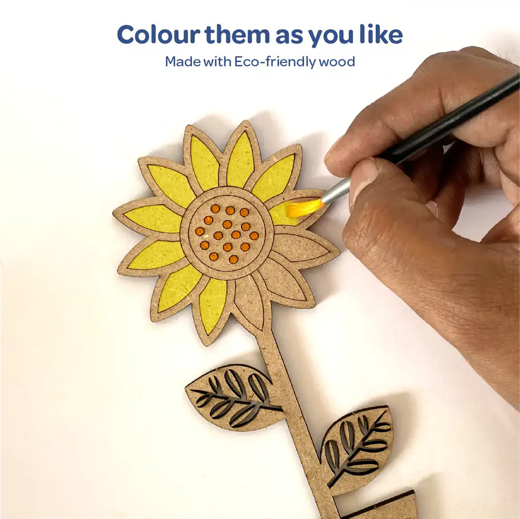 Creative Me DIY 3D Wooden Flower Pots Art and Craft Paint Kit for 4+ - Set of 2 - The Crafthives