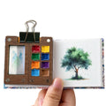 Mini Travel Art Wooden Palette with Clip