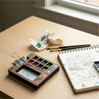 Mini Travel Art Wooden Palette with Clip