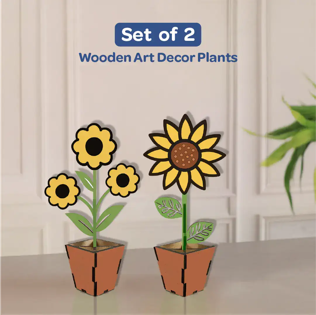 Creative Me DIY 3D Wooden Flower Pots Art and Craft Paint Kit for 4+ - Set of 2 - The Crafthives