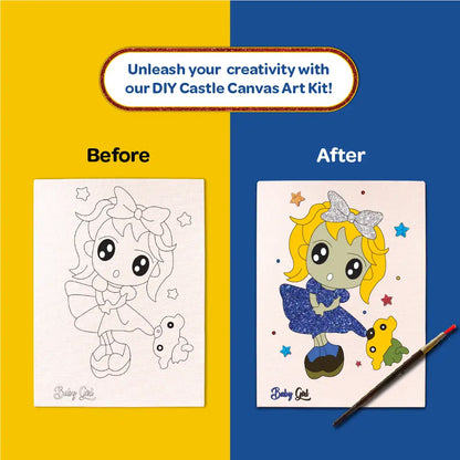 Baby Girl DIY Canvas Art and Paint Kit 6+ Years