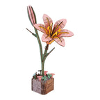 Lily Pink 3D Wooden Flower Pot DIY Craft Kit