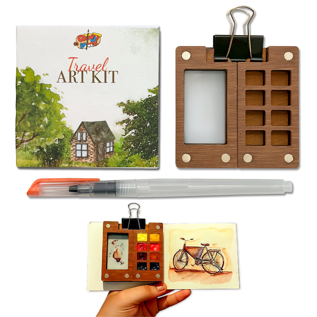 The Crafthives Mini Travel Art Kit (Free Watercolor Stretch book) - The Crafthives