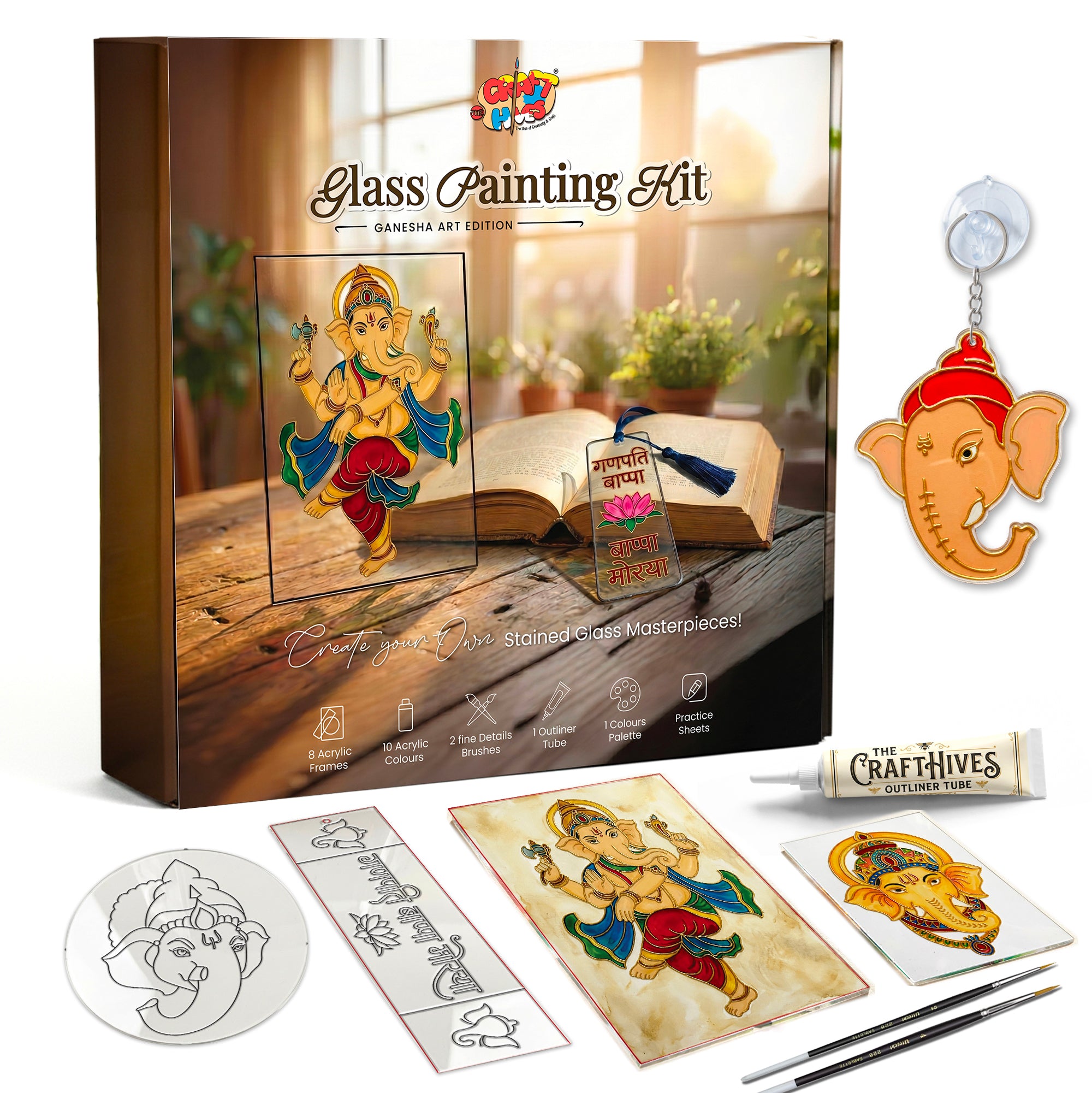 Ganesha Glass Painting Kit – Premium DIY Art Experience