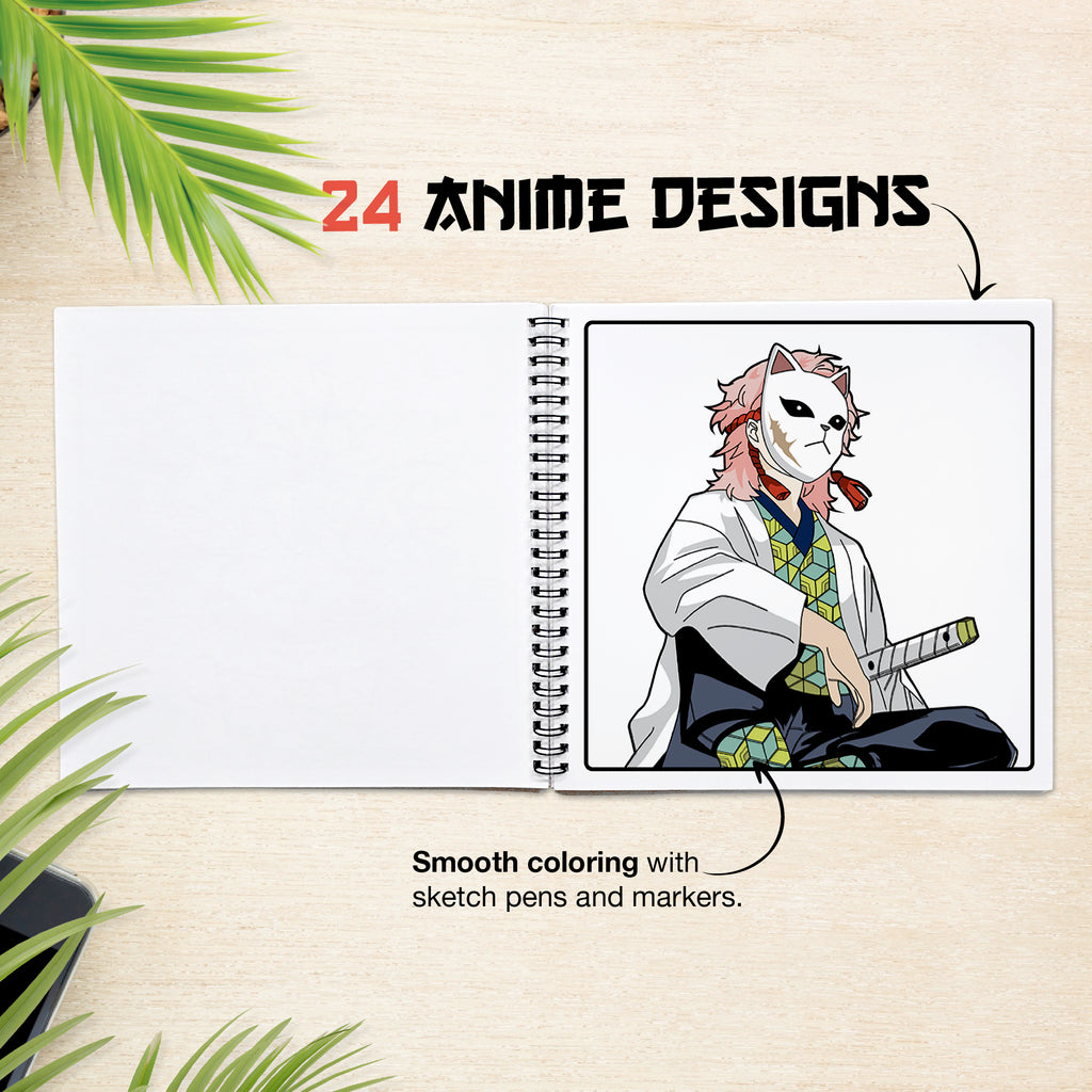 Anime Coloring Book | With 24 Sketch Pens – The Crafthives