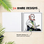 Anime Coloring Book | With 24 Sketch Pens – The Crafthives