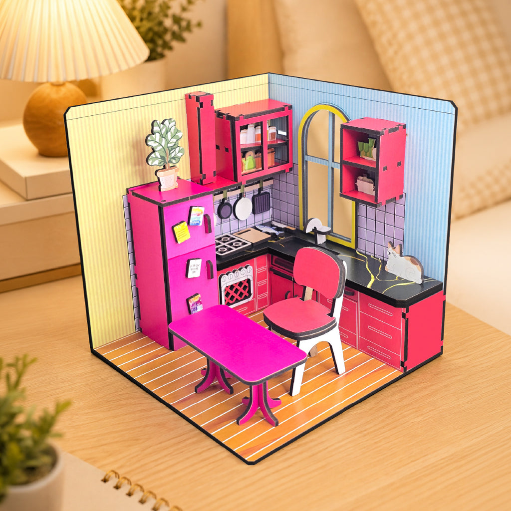 DIY 3D Wooden Miniature Kitchen Kit